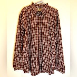 mens l.l. bean plaid button down collared shirt